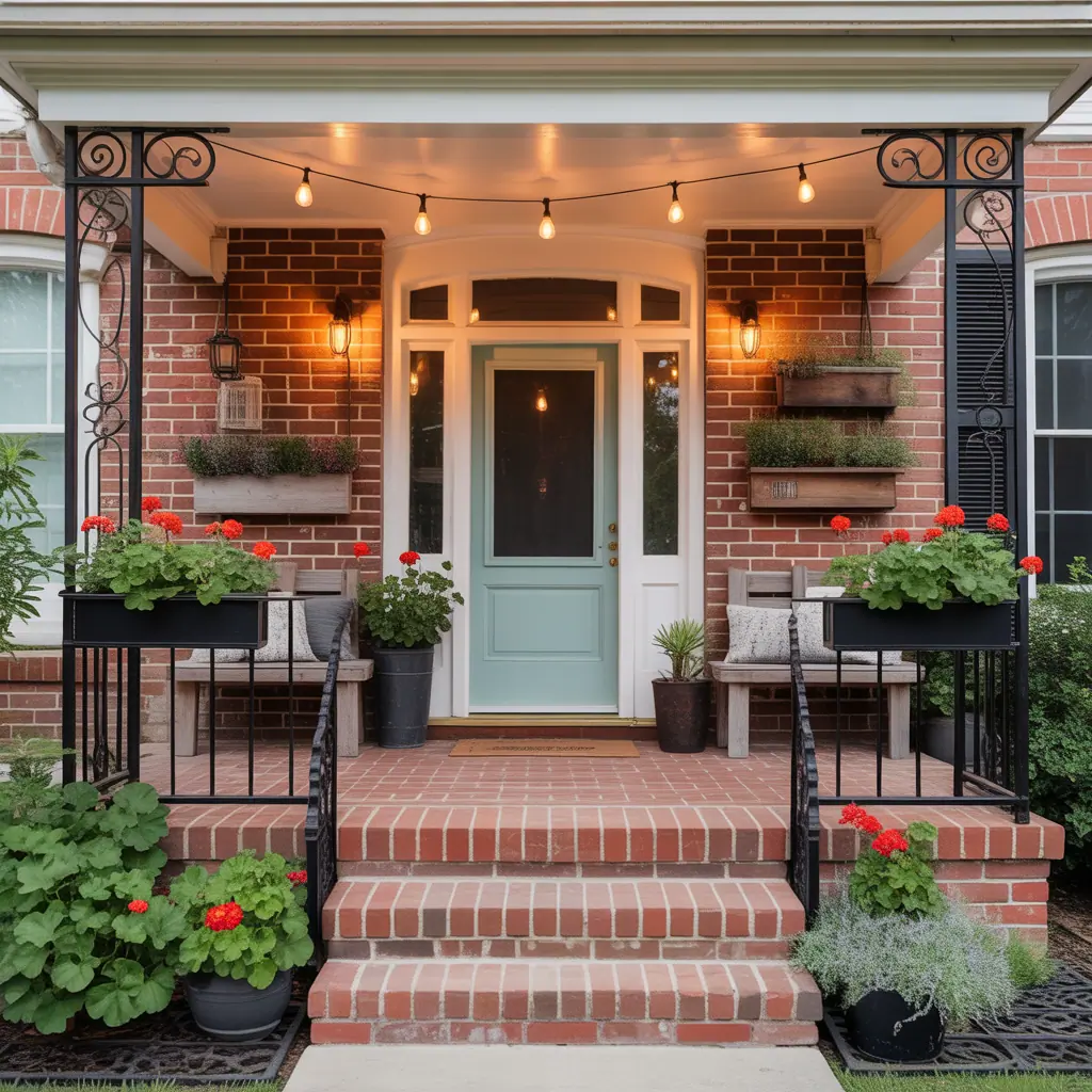 red brick house front porch ideas