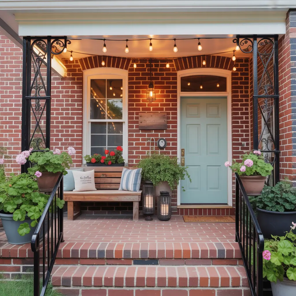 red brick house front porch ideas