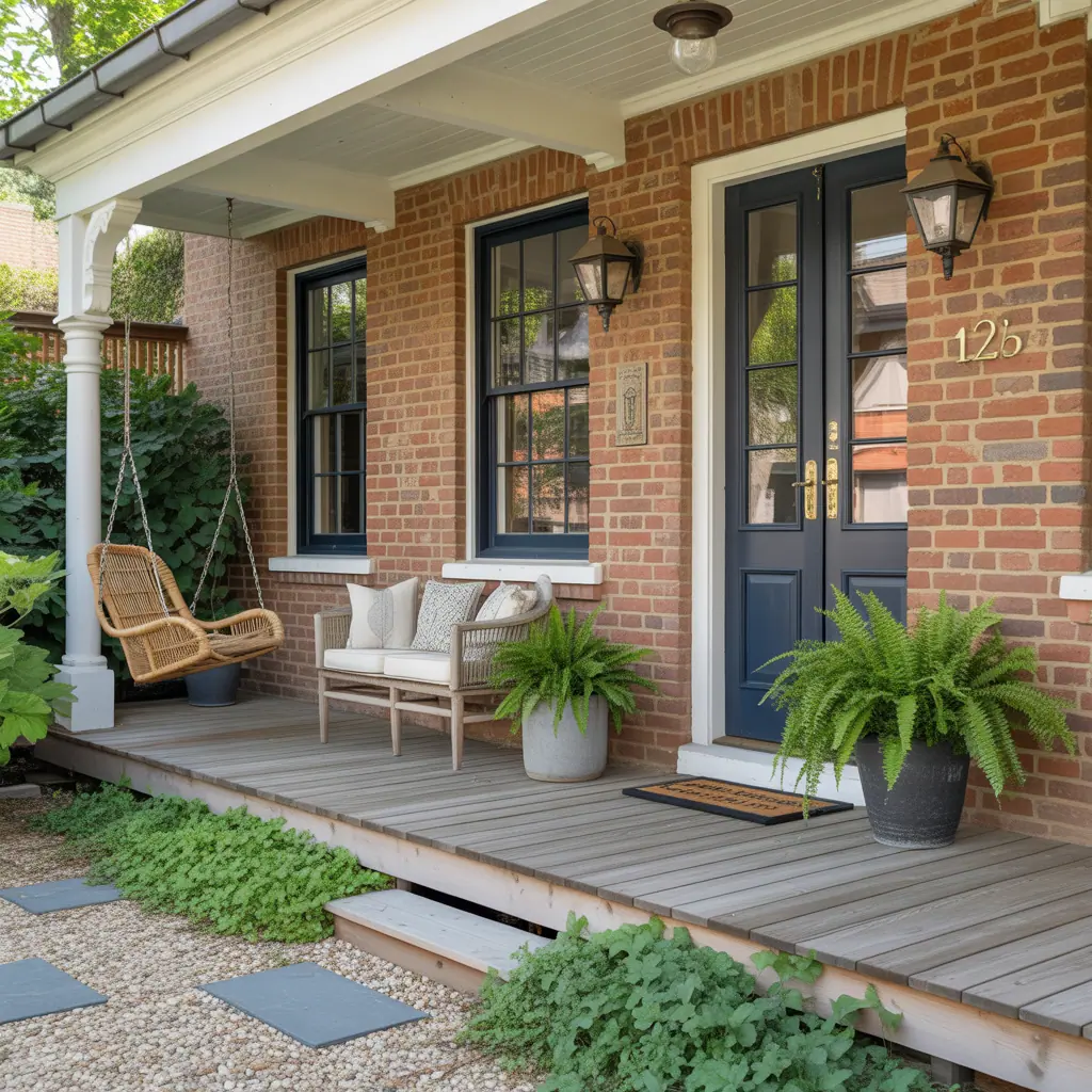 red brick house front porch ideas