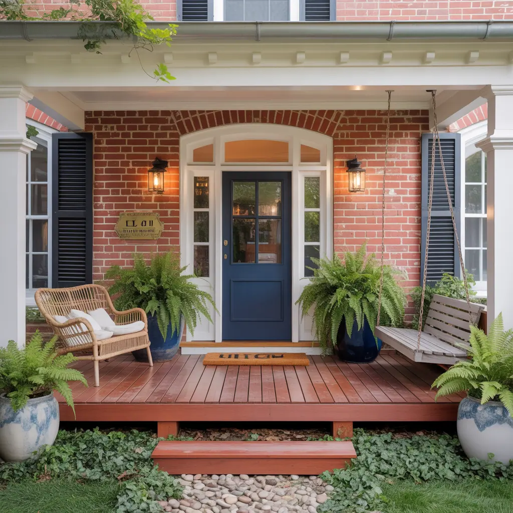red brick house front porch ideas