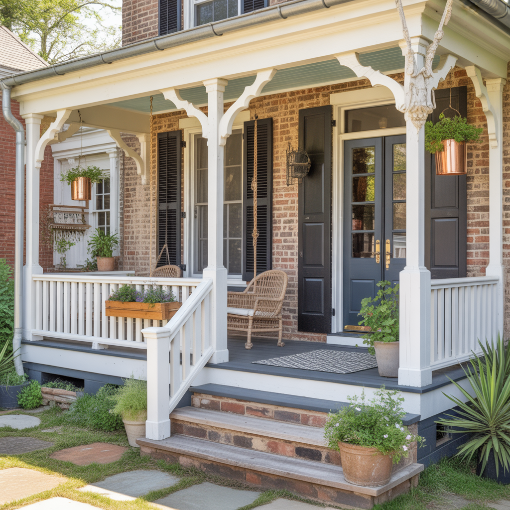 red brick house front porch ideas