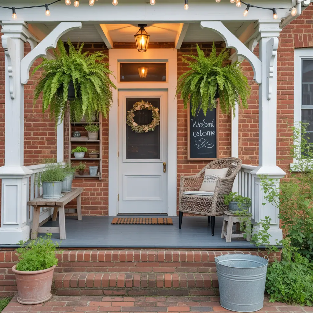 red brick house front porch ideas