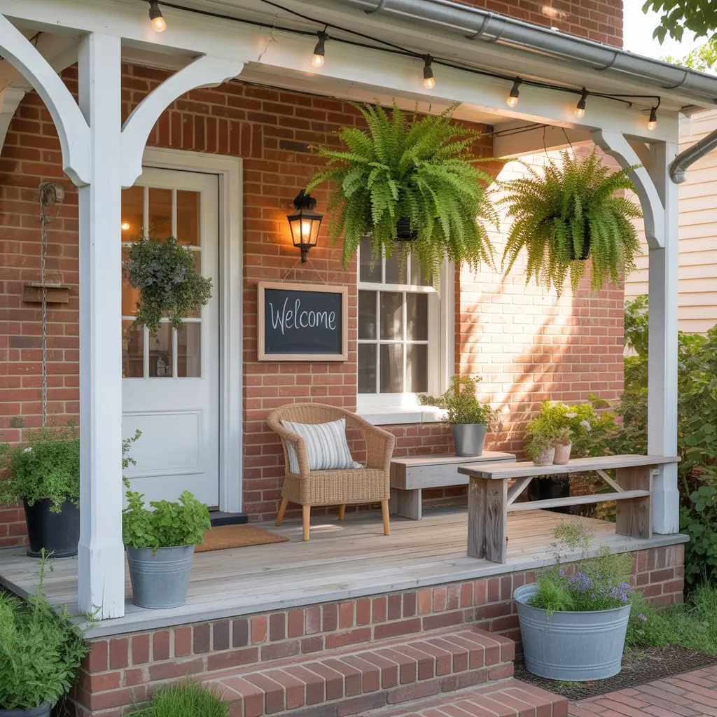 red brick house front porch ideas