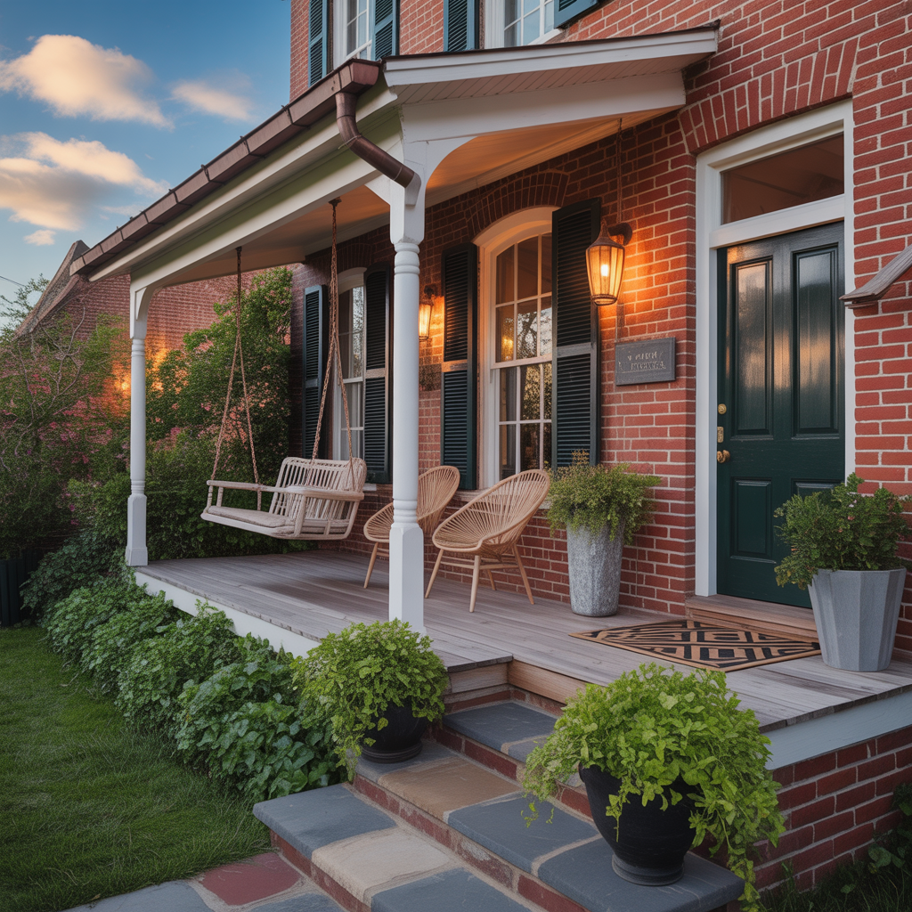 red brick house front porch ideas
