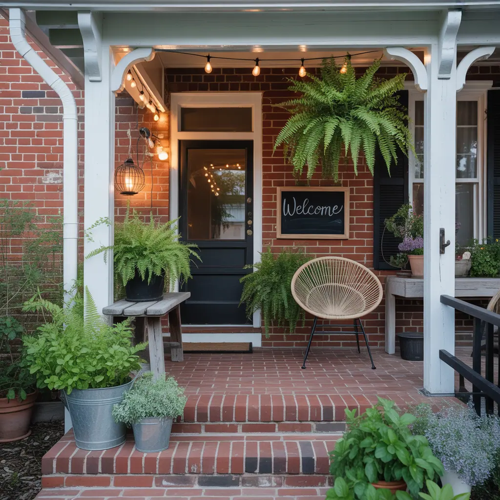 red brick house front porch ideas