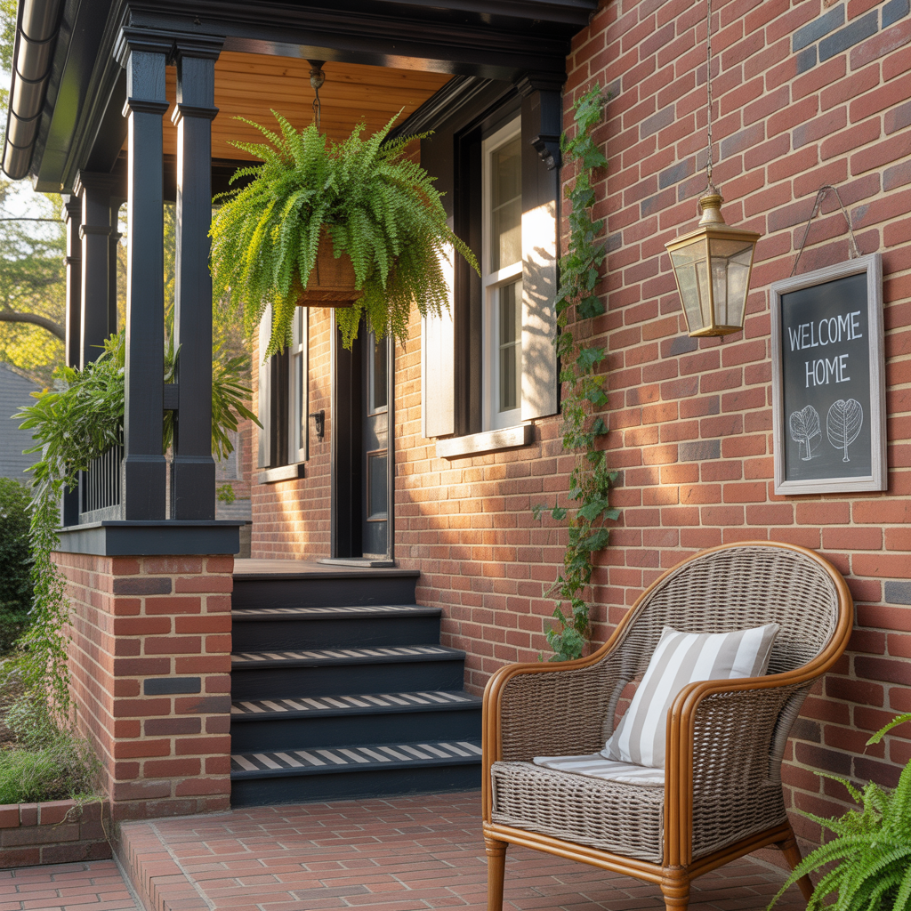 red brick house front porch ideas