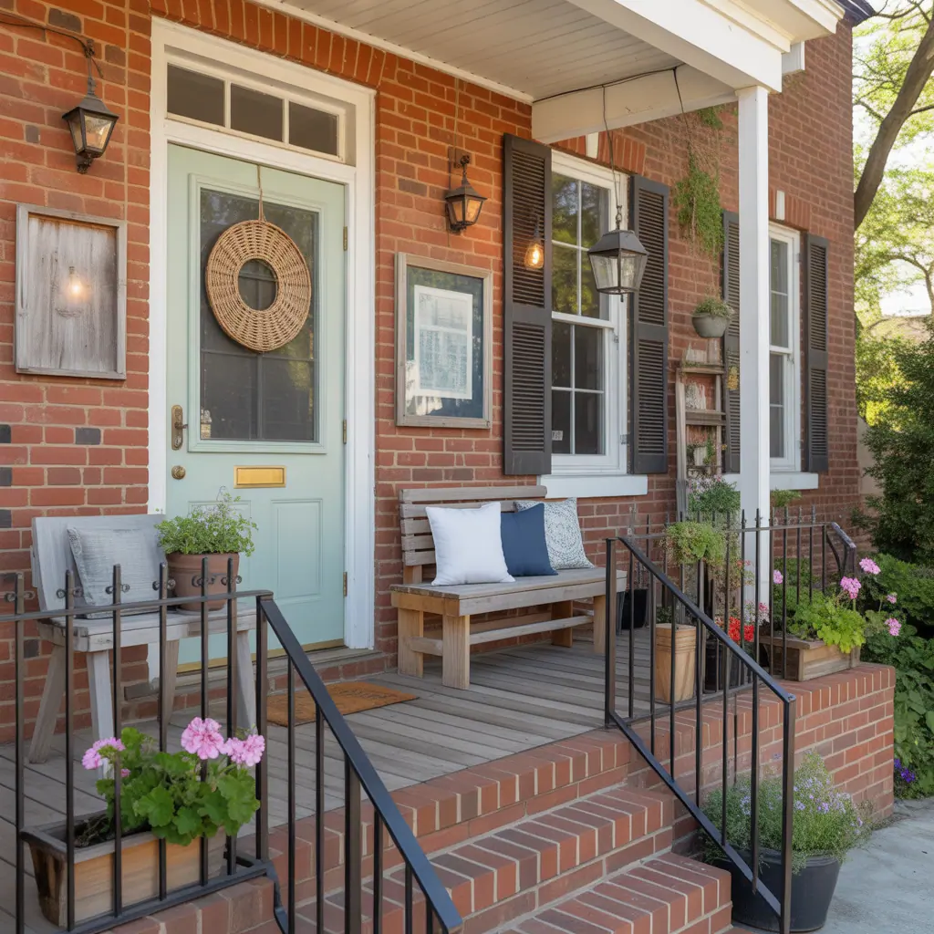 red brick house front porch ideas