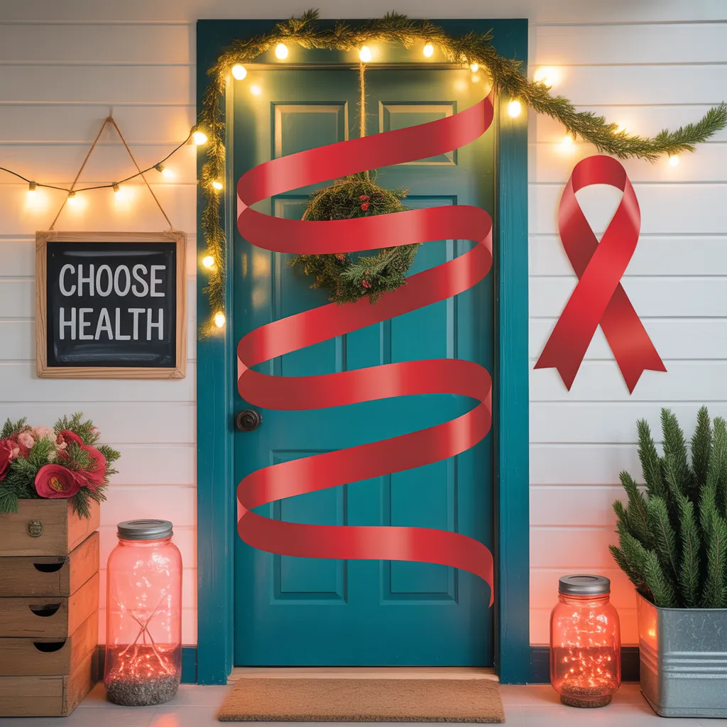 red ribbon week door decor ideas
