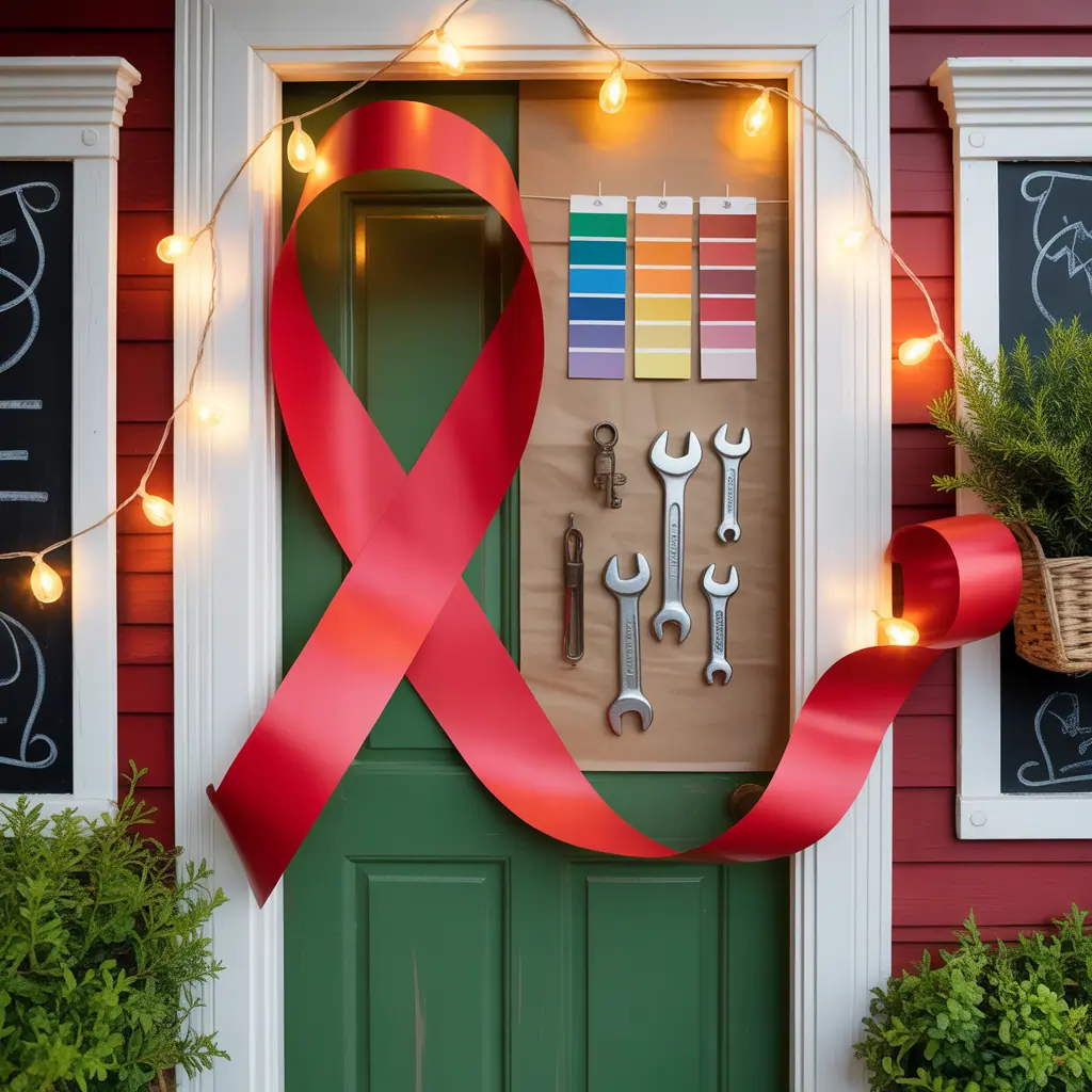 red ribbon week door decor ideas