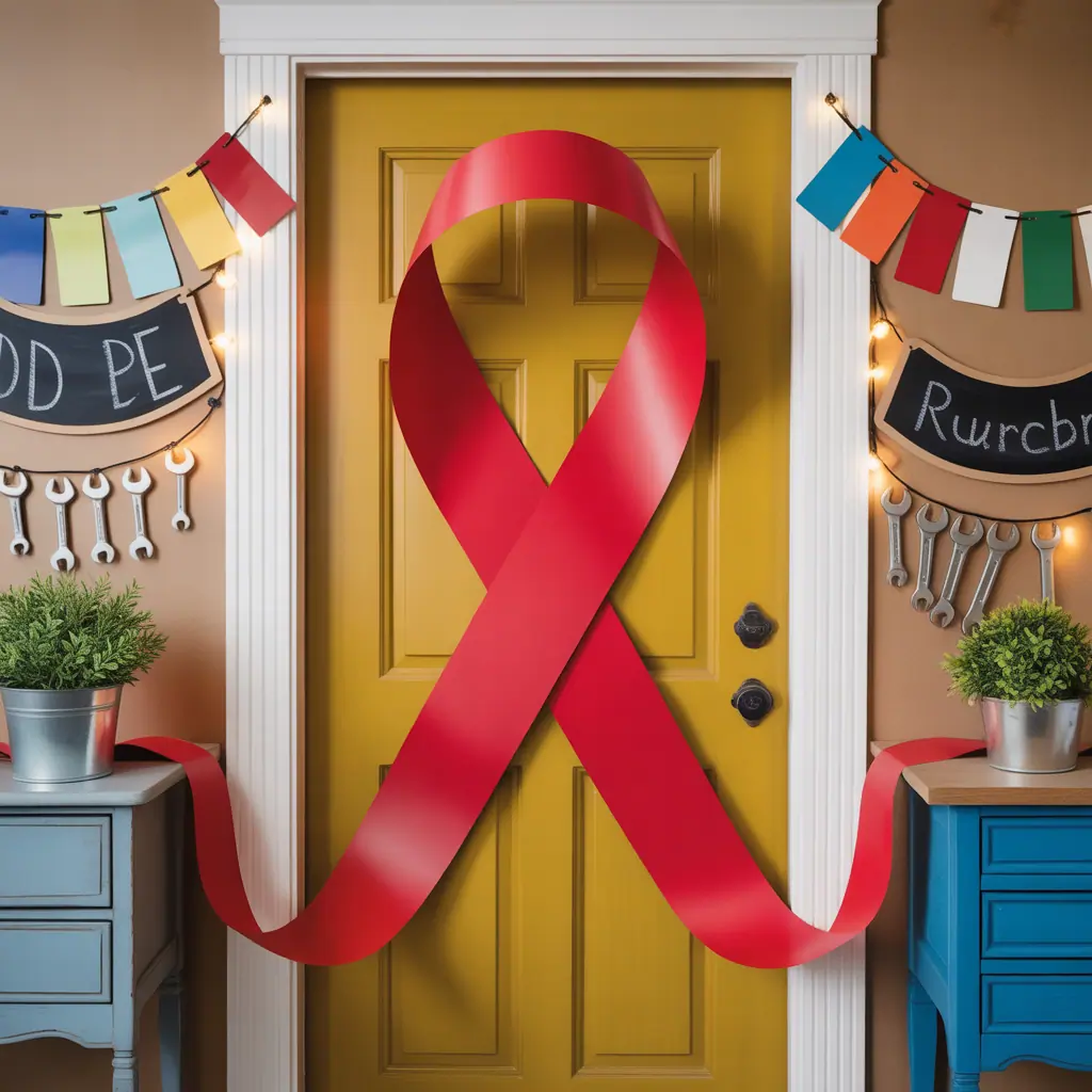 red ribbon week door decor ideas