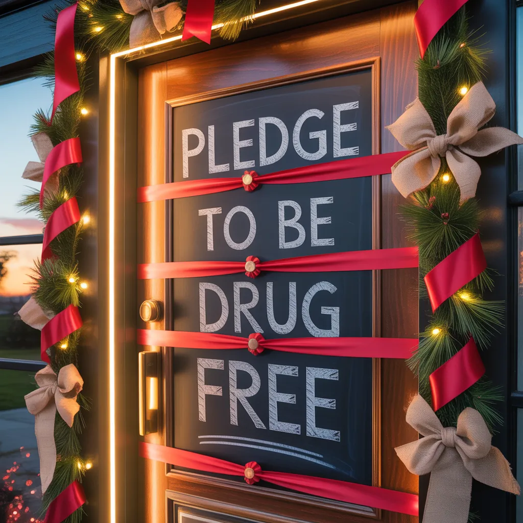red ribbon week door decor ideas