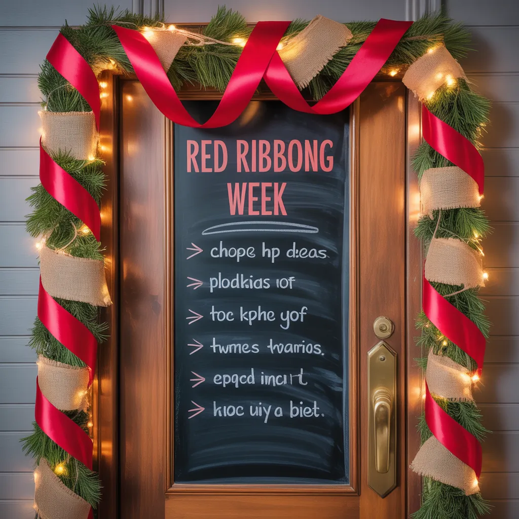 red ribbon week door decor ideas