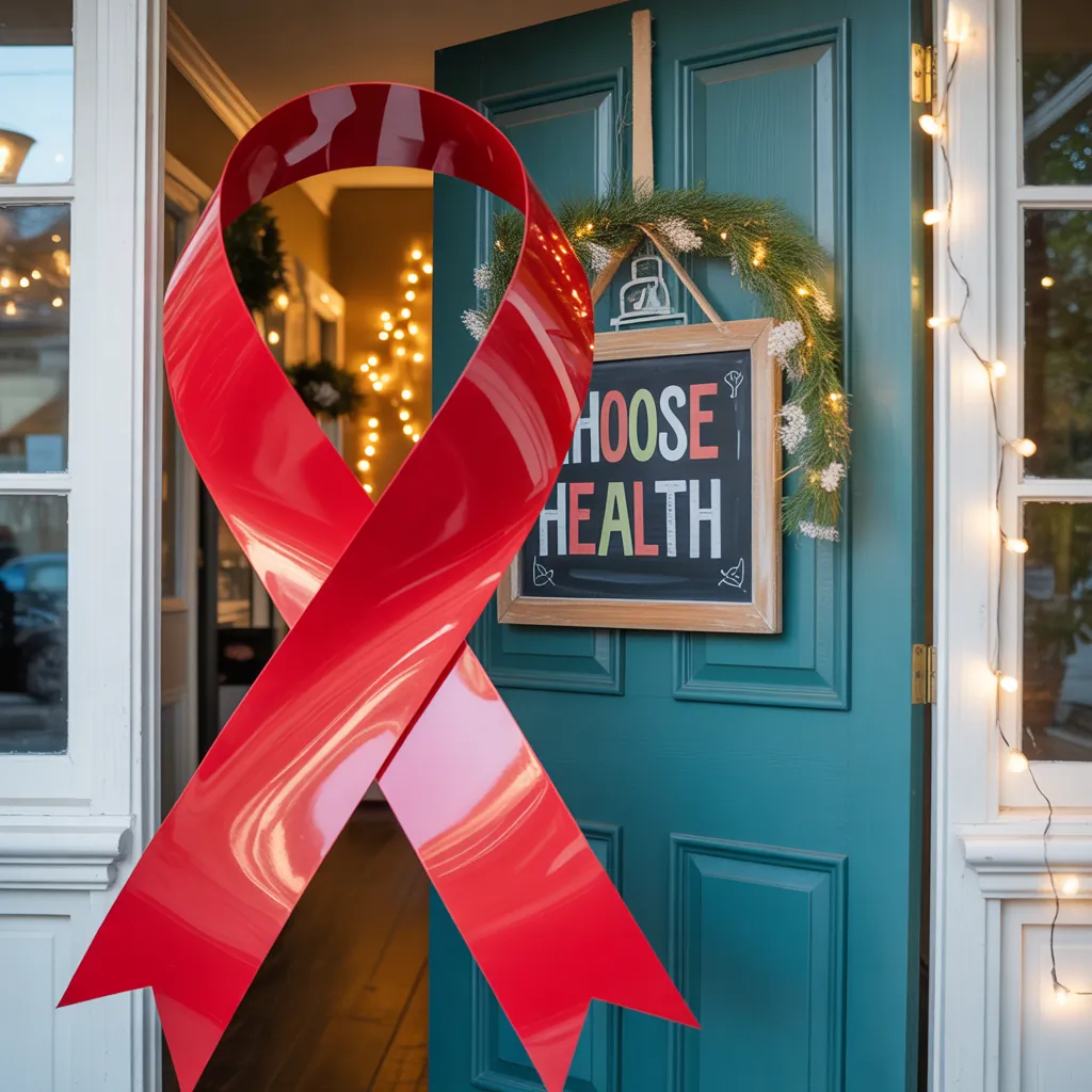 red ribbon week door decor ideas