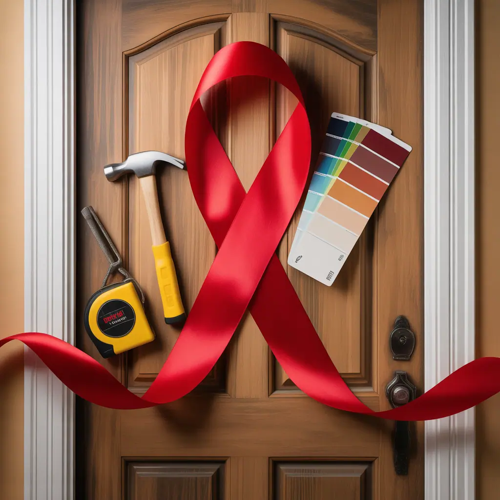red ribbon week door decor ideas