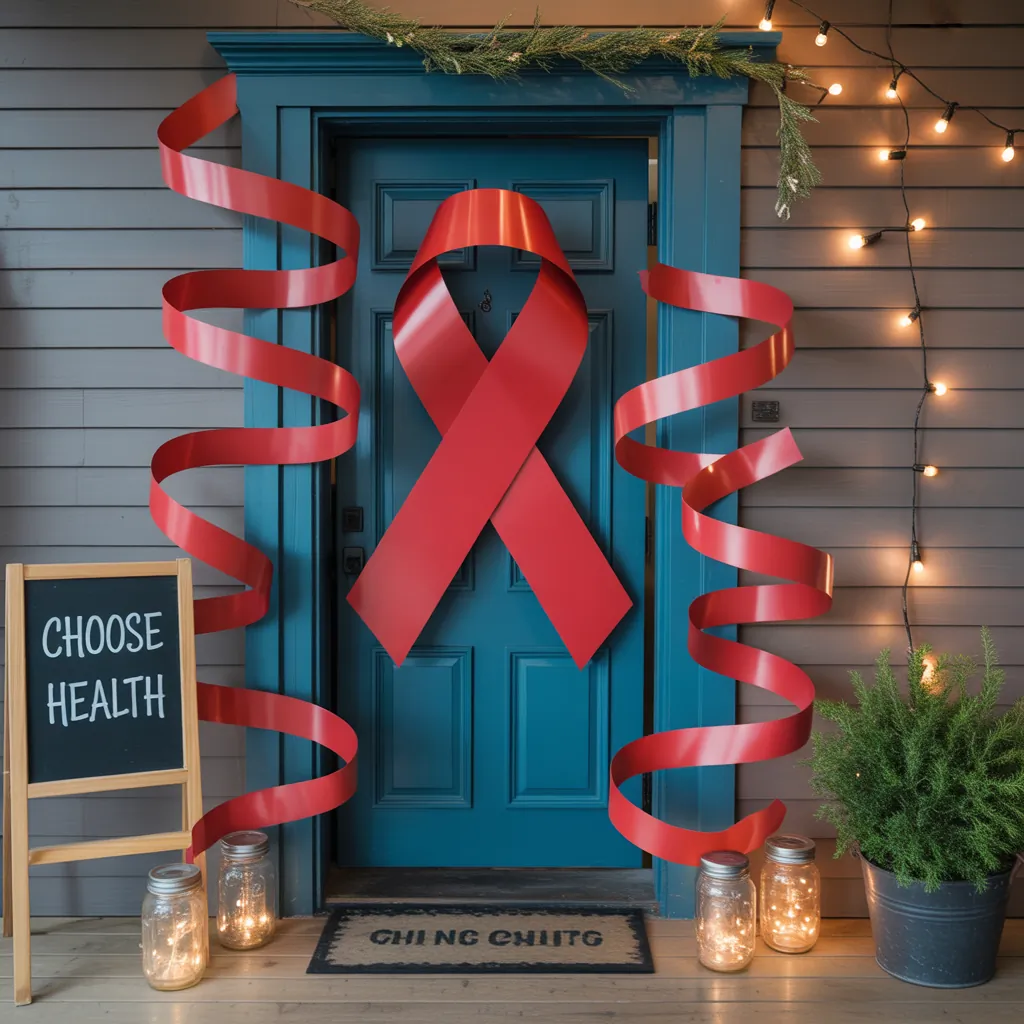 red ribbon week door decor ideas
