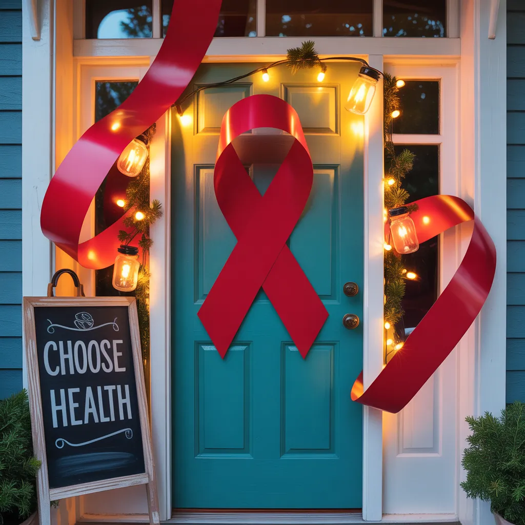 red ribbon week door decor ideas