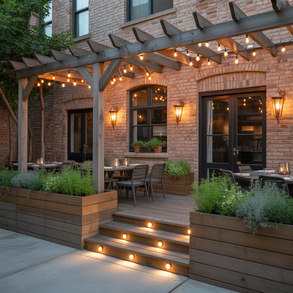 restaurant patio lighting inspiration