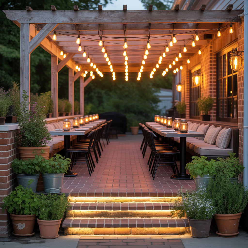 restaurant patio lighting inspiration