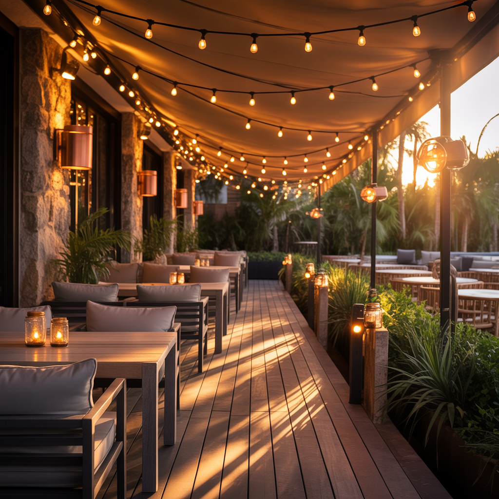 restaurant patio lighting inspiration