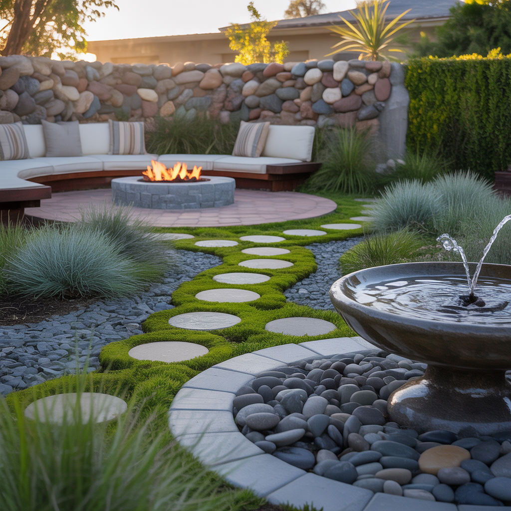 river rock landscaping picture ideas