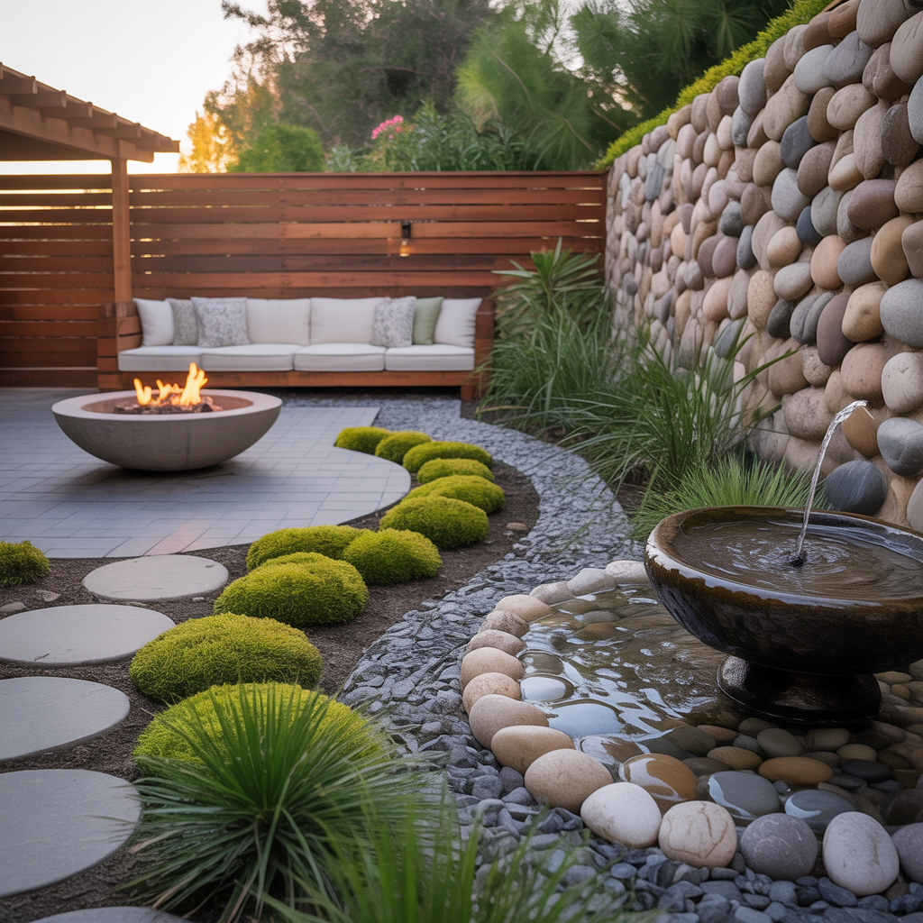 river rock landscaping picture ideas
