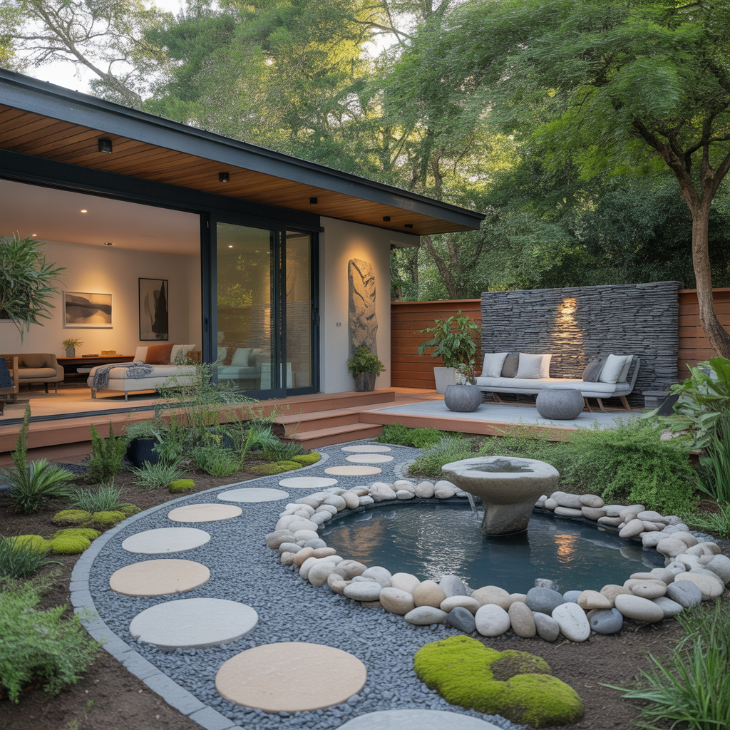 river rock landscaping picture ideas