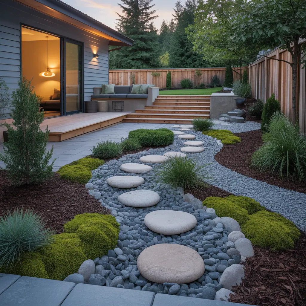 river rock landscaping picture ideas