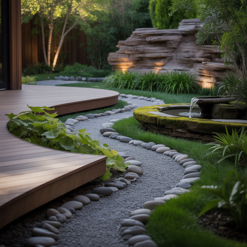 river rock landscaping picture ideas