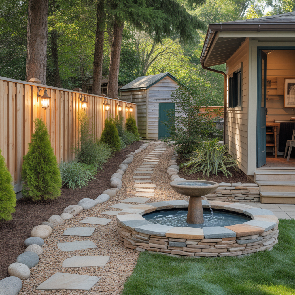 river rock landscaping picture ideas