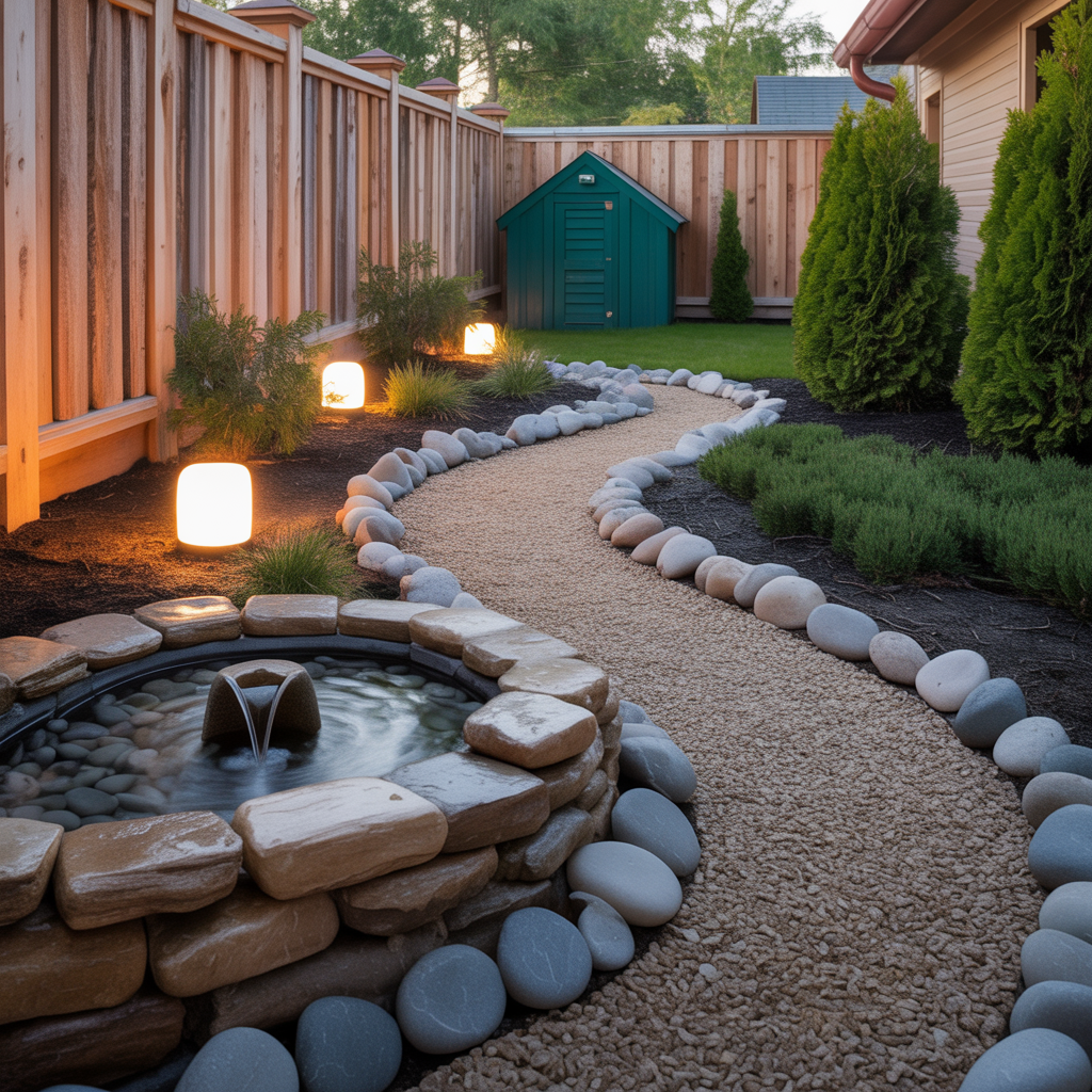 river rock landscaping picture ideas