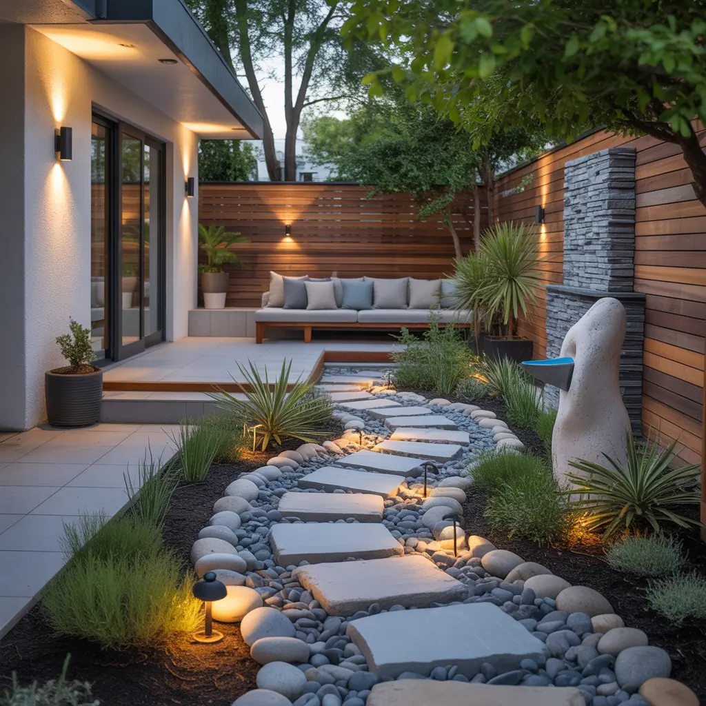 river rock landscaping picture ideas