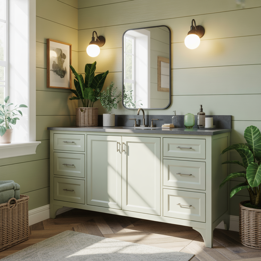 sage bathroom vanity green ideas