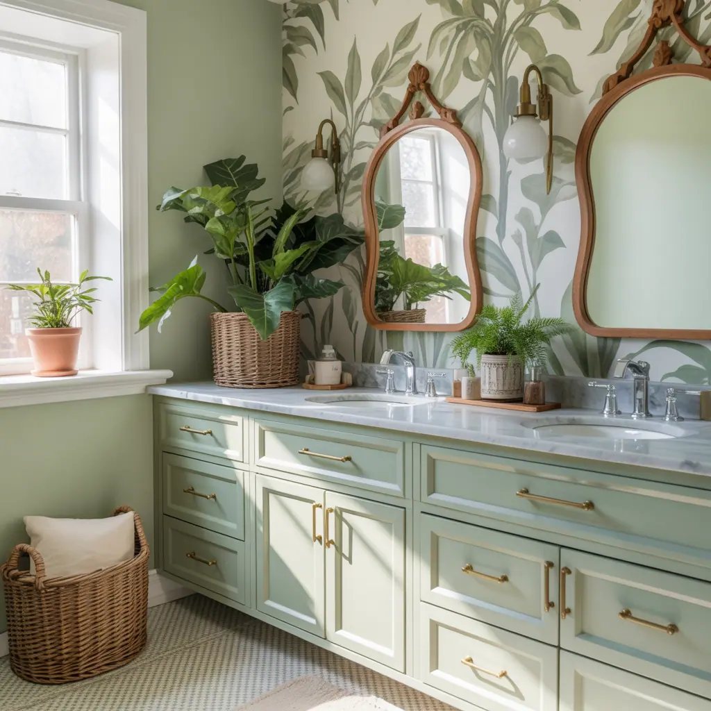 sage bathroom vanity green ideas