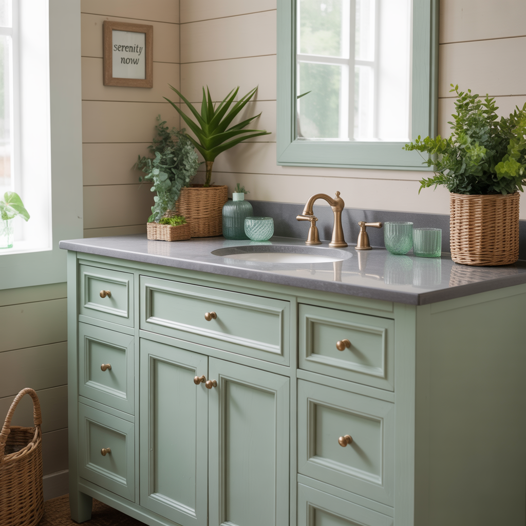 sage bathroom vanity green ideas