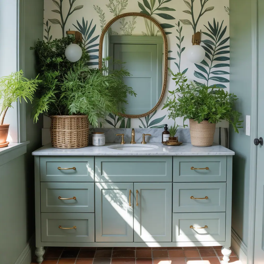 sage bathroom vanity green ideas
