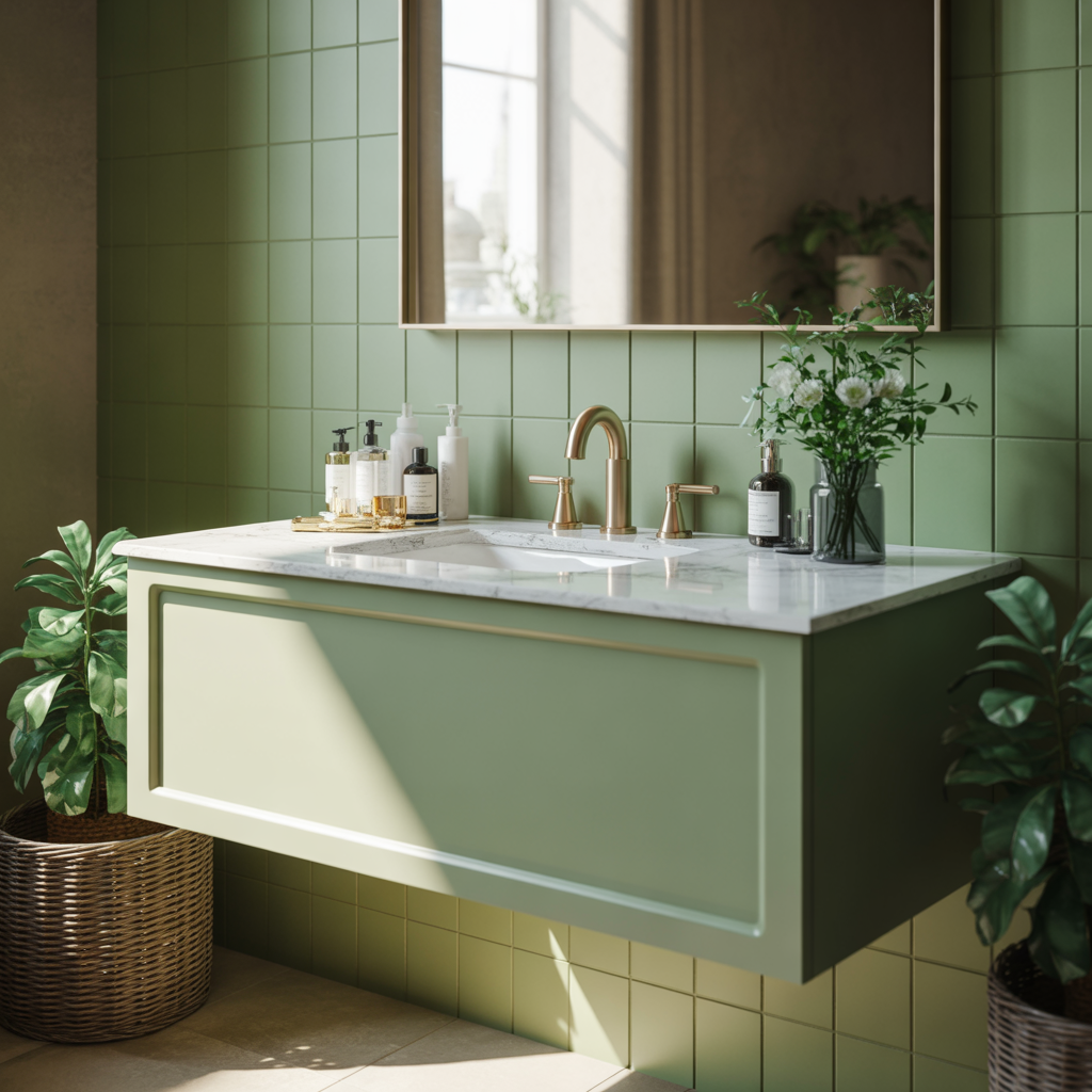 sage bathroom vanity green ideas