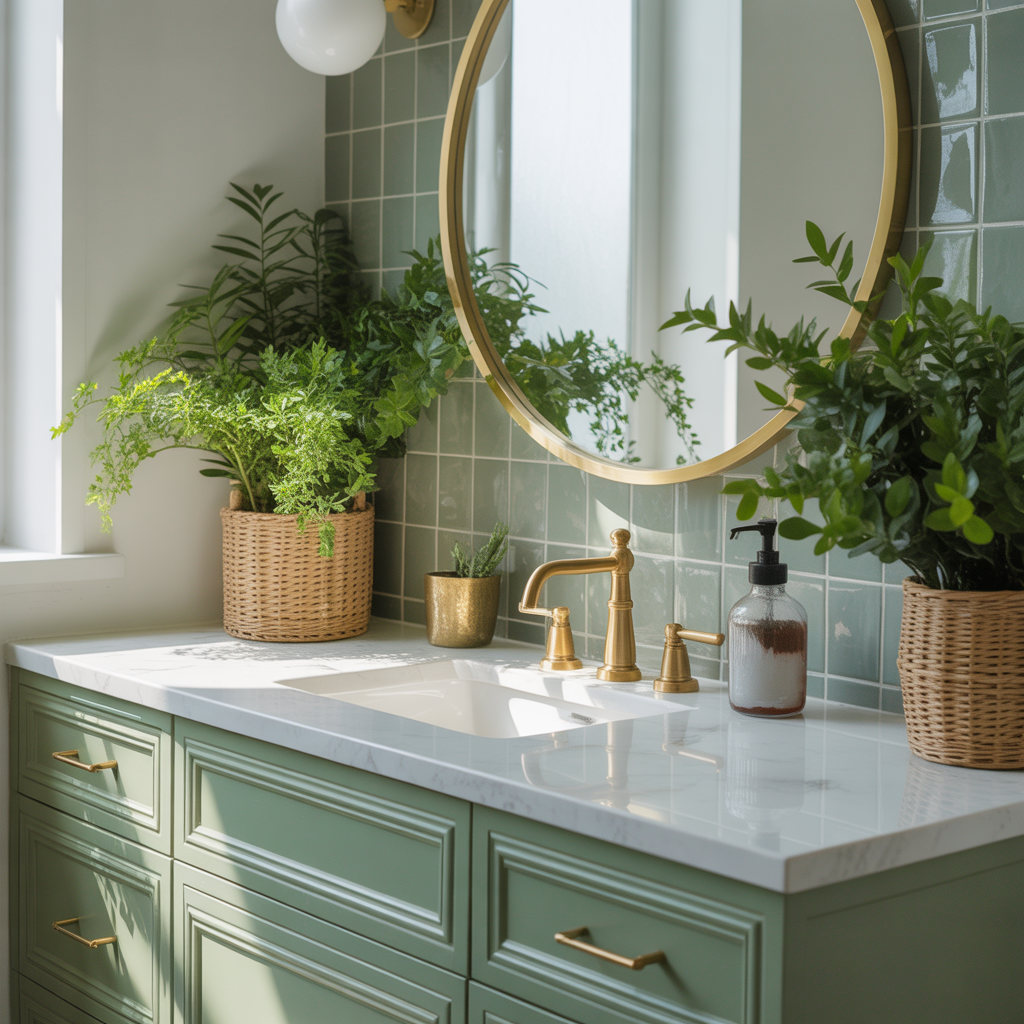sage bathroom vanity green ideas