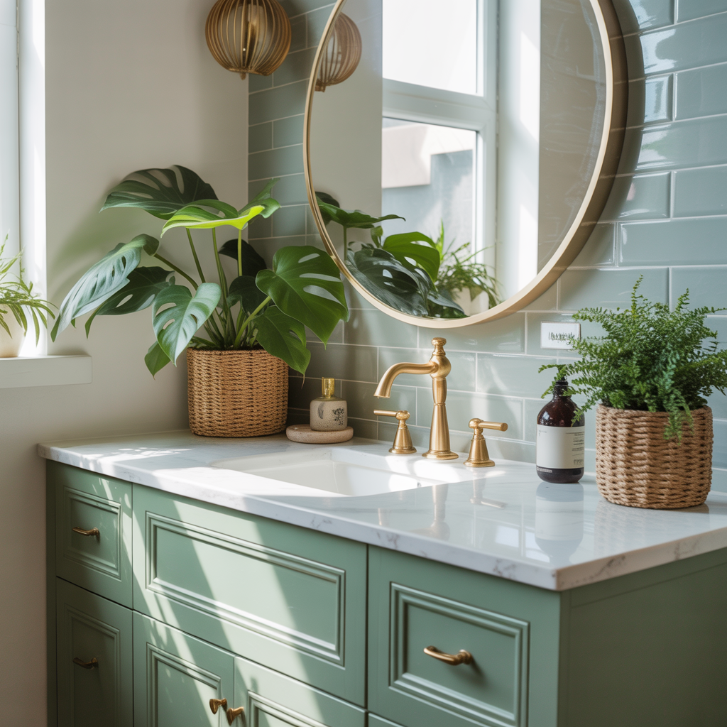 sage bathroom vanity green ideas