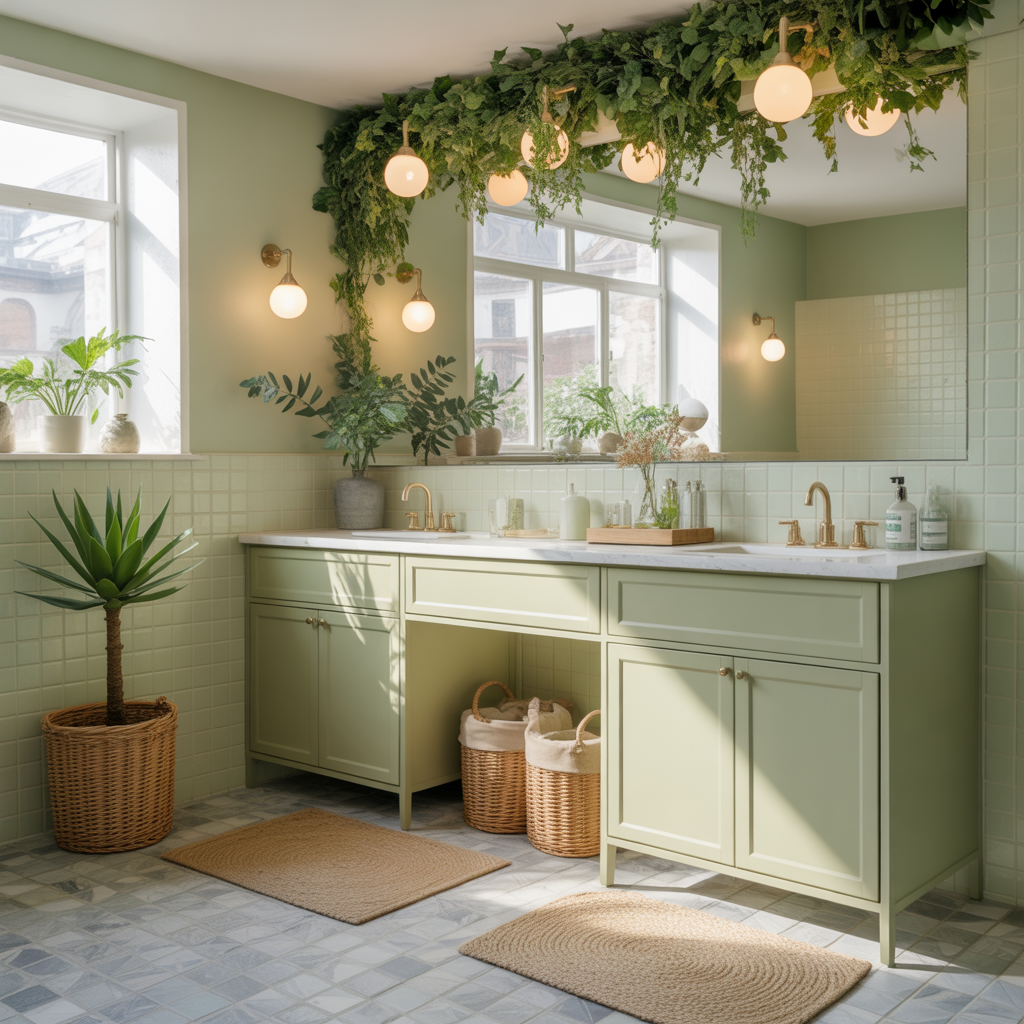 sage bathroom vanity green ideas