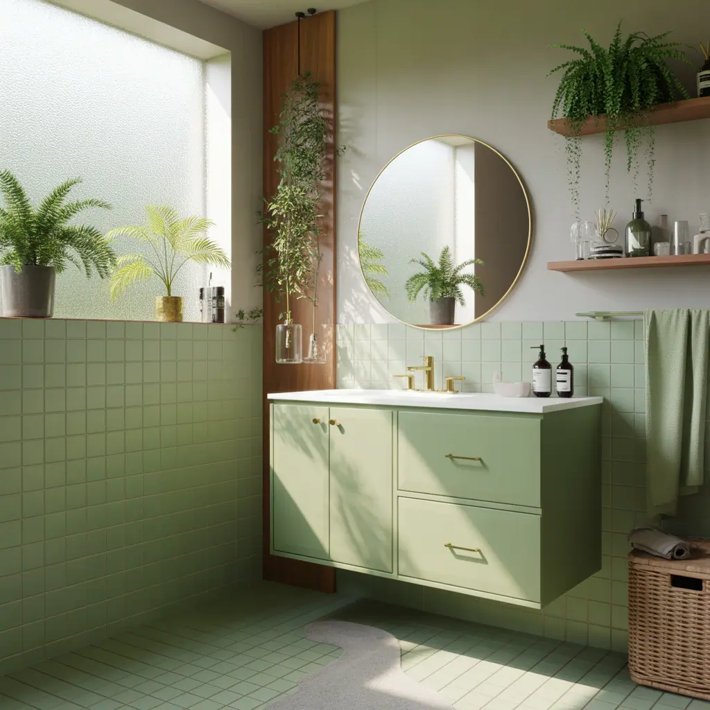 sage bathroom vanity green ideas
