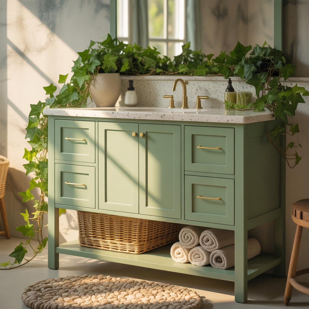 sage bathroom vanity green ideas