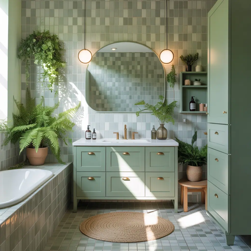 sage bathroom vanity green ideas