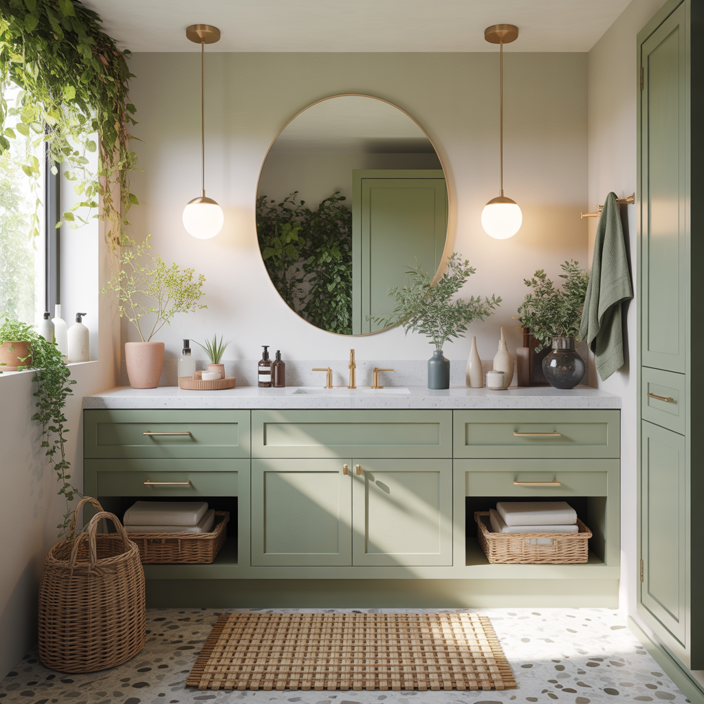 sage bathroom vanity green ideas