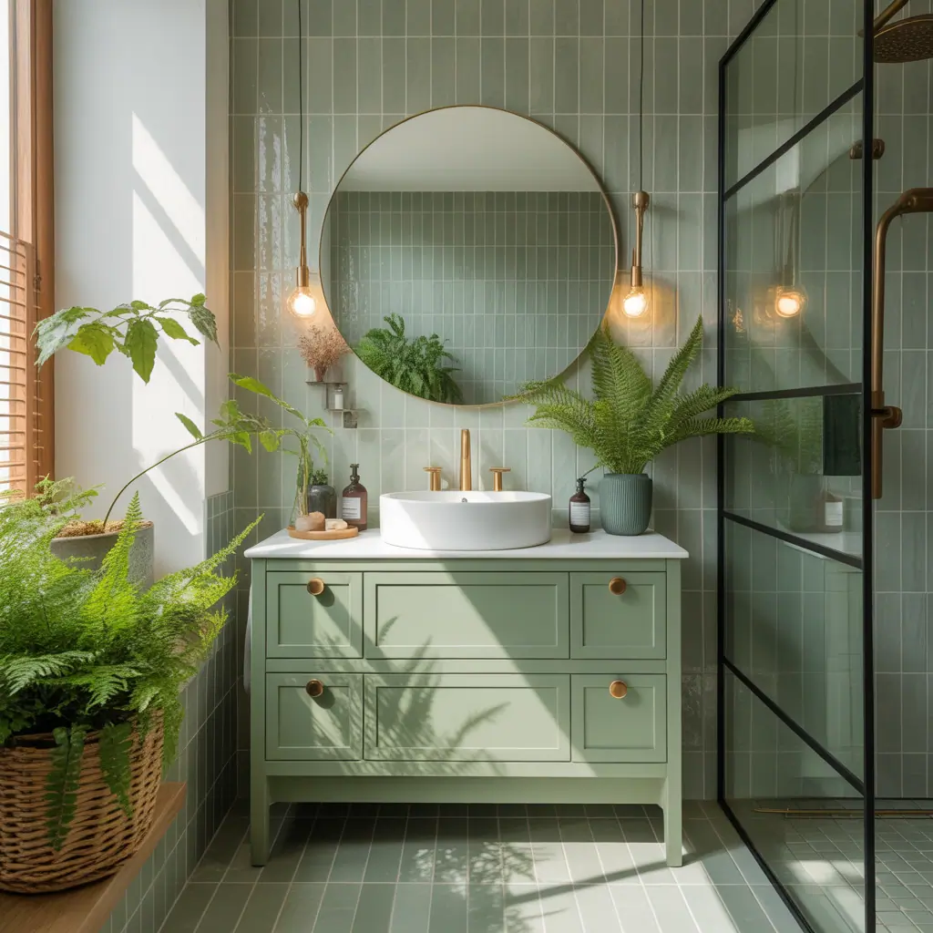 sage bathroom vanity green ideas