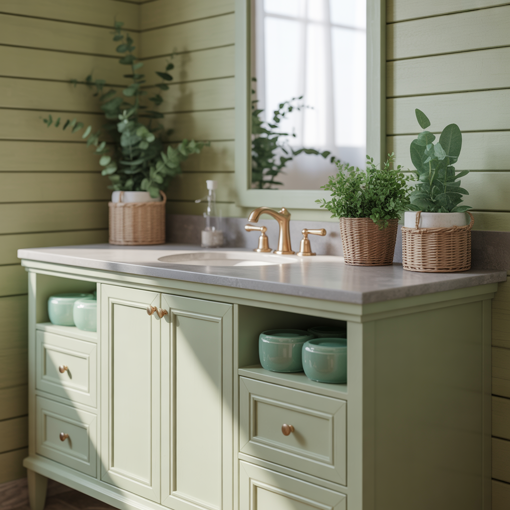sage bathroom vanity green ideas