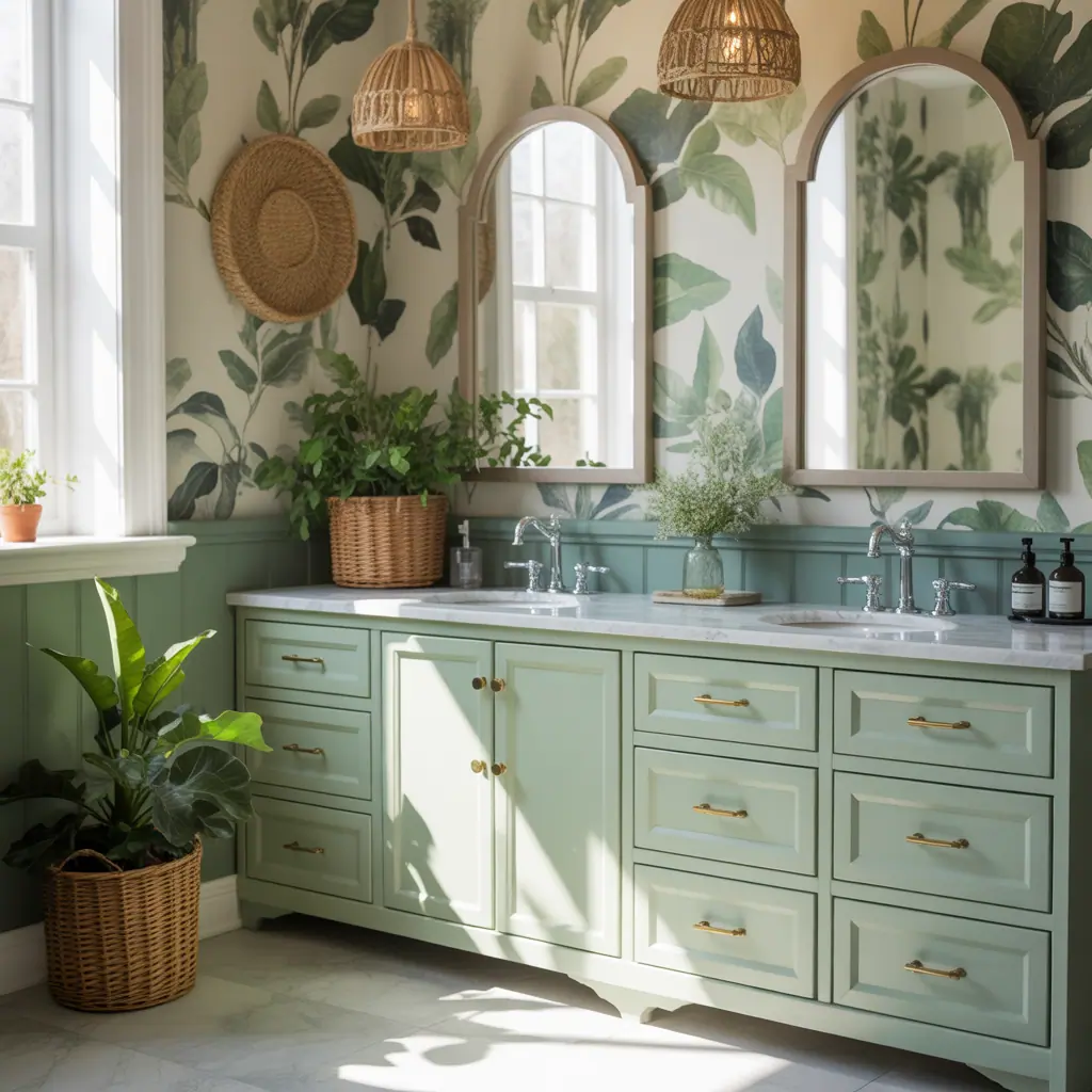 sage bathroom vanity green ideas