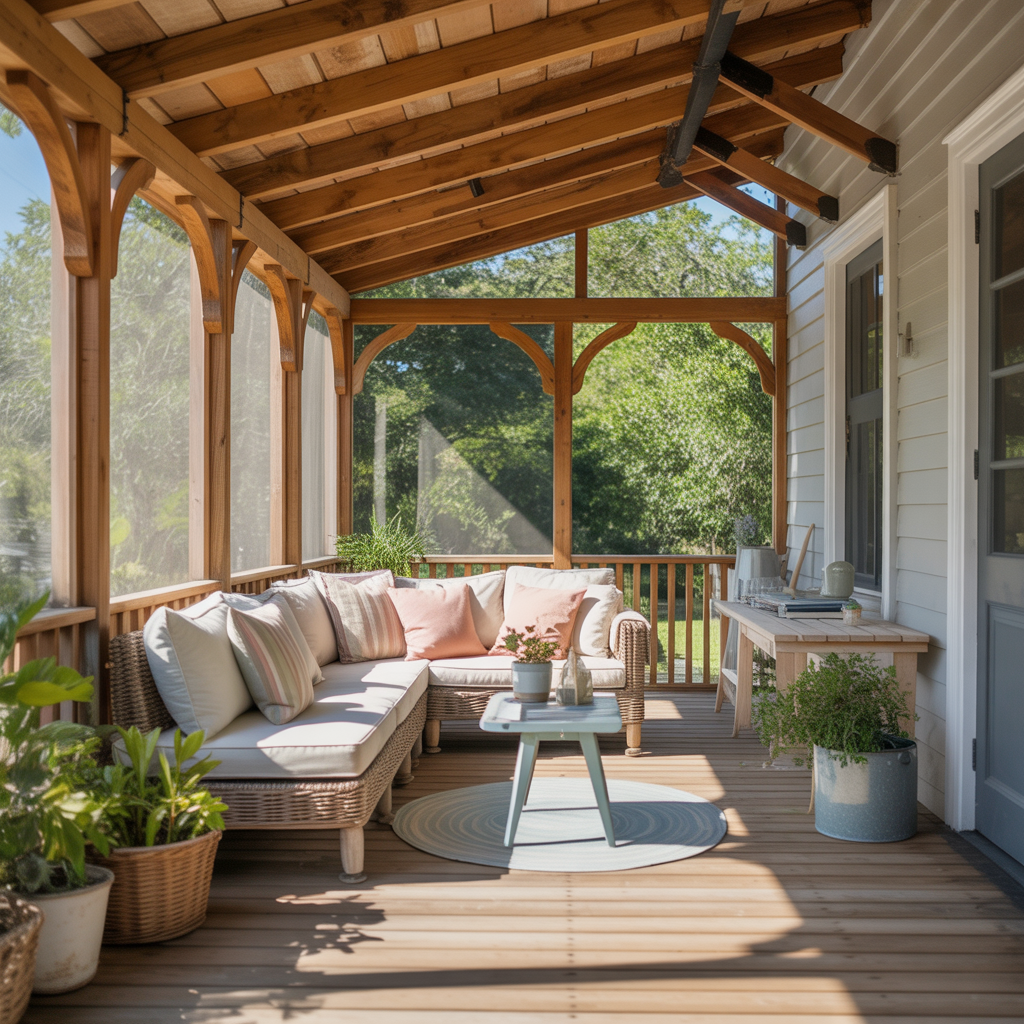 screened in porch simple themes