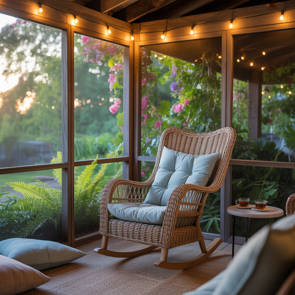 screened in porch simple themes
