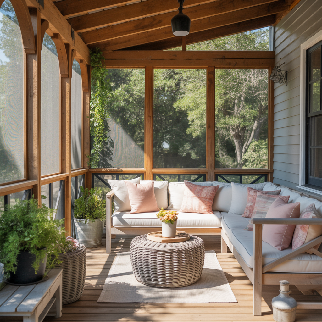 screened in porch simple themes