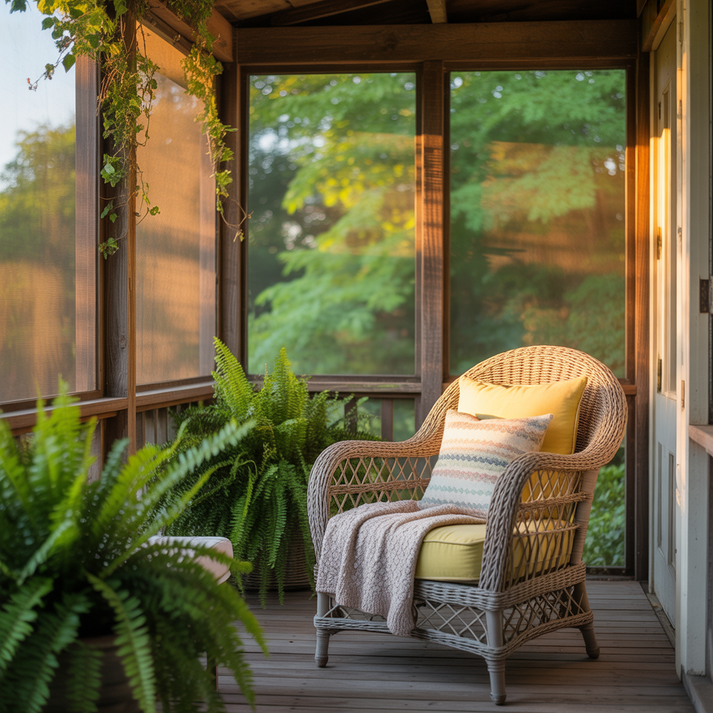 screened in porch simple themes